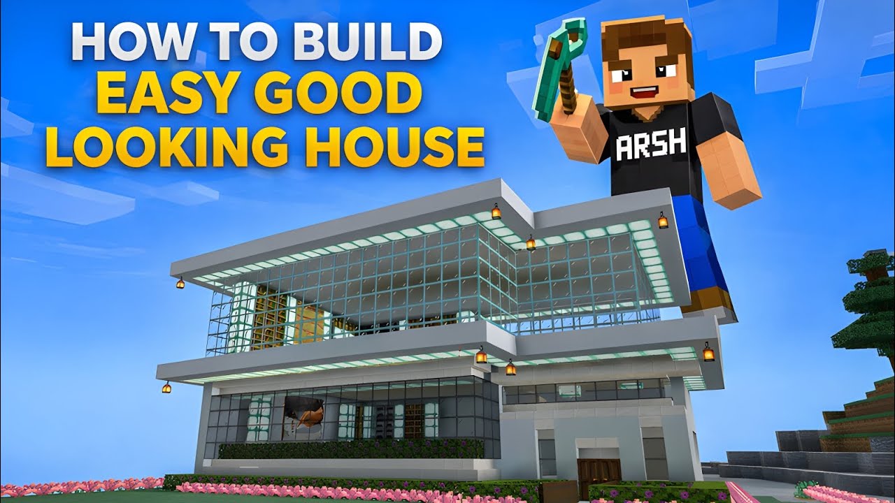 ⚒️How to build easy good looking house in minecraft #trending