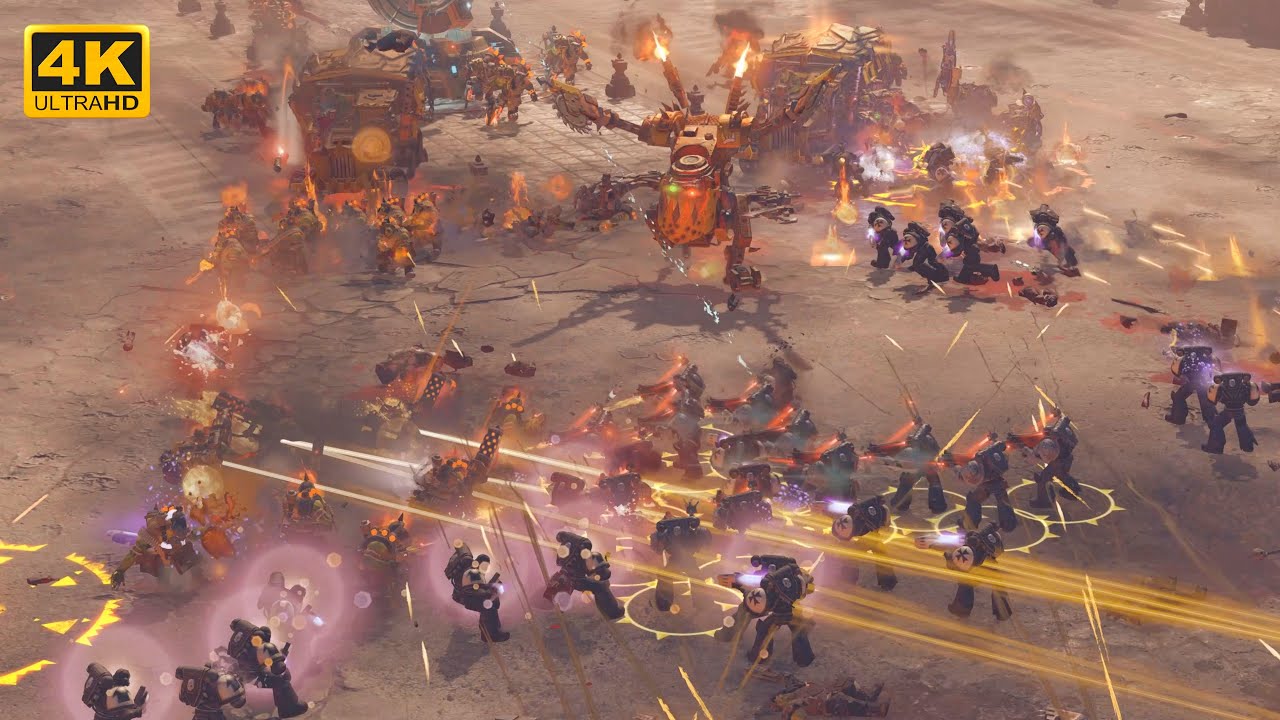 MASSIVE BATTLE! Orks vs Space Marines - Direct Strike Mod - Cinematic Video - WH 40K Dawn Of War 3