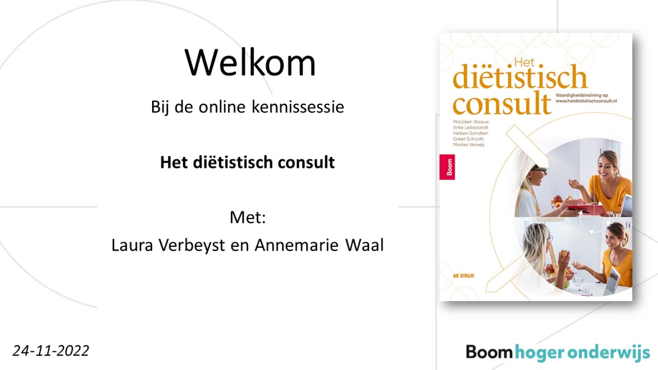 Online kennissessie | Het diëtistisch consult