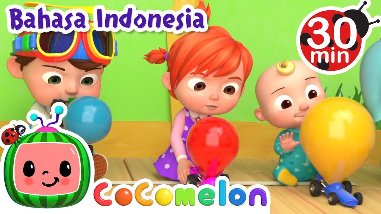 Balap Mobil Balon Mainan | CoComelon Bahasa Indonesia - Lagu Anak Anak