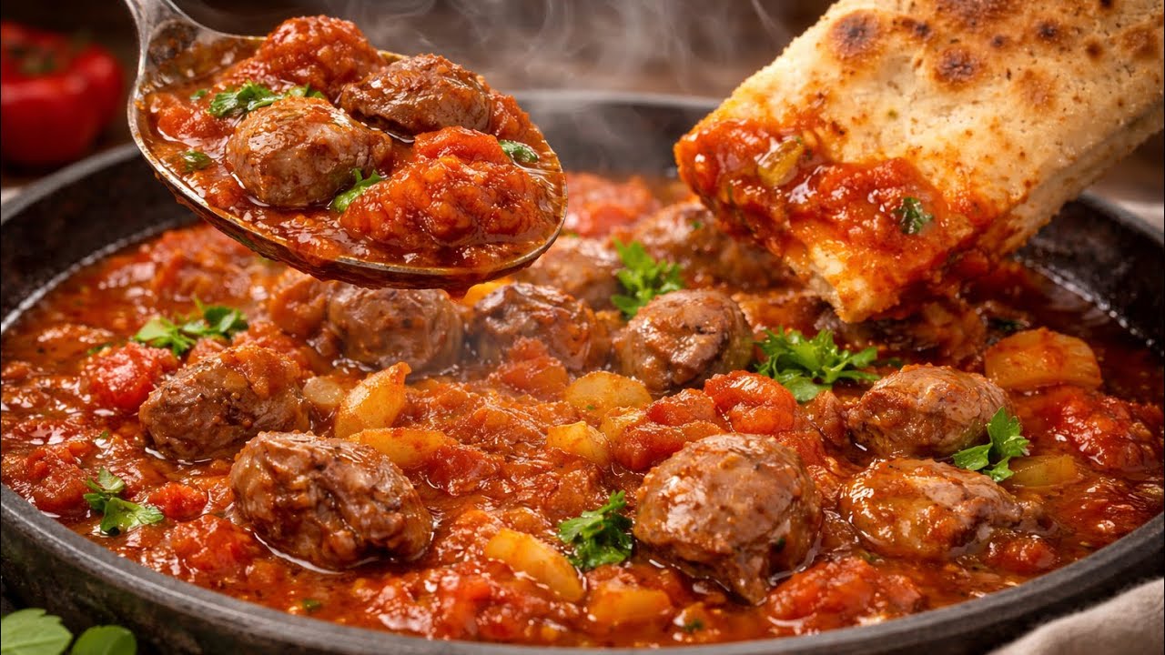 Authentic Lebanese Chicken Gizzards Stew – Rich Tomato Garlic Sauce