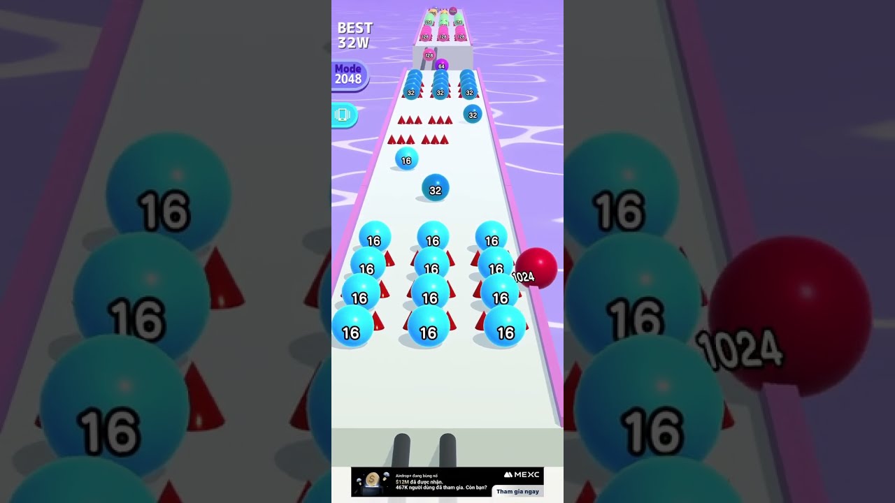 Game p1: Ball run 2048.