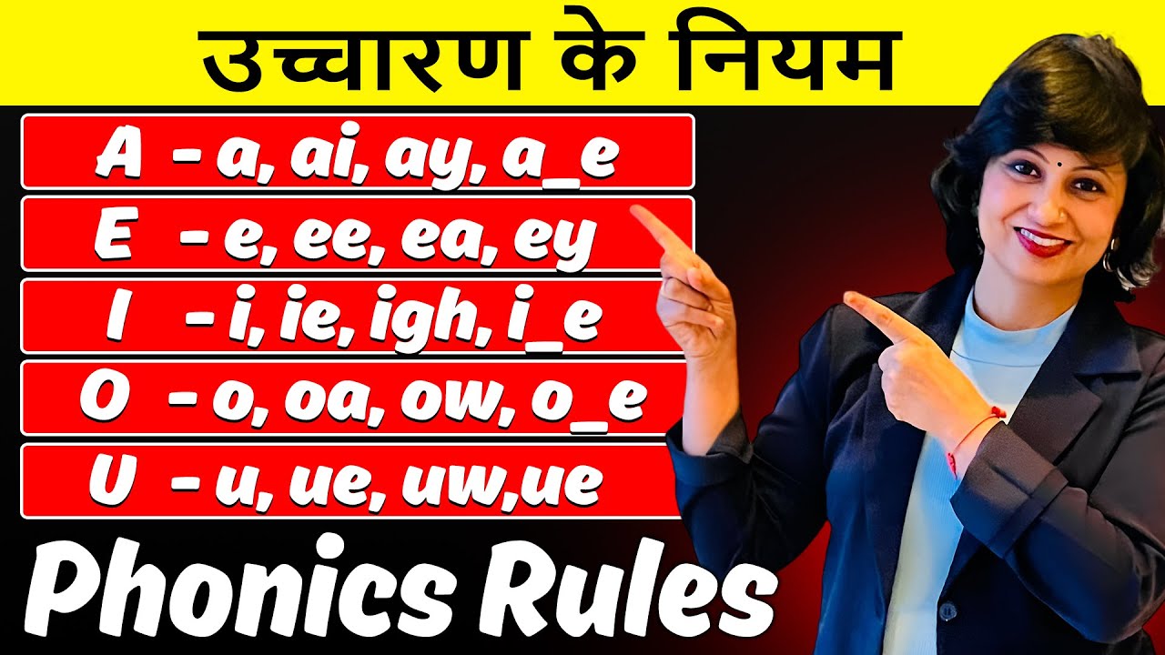 A, E, I, O, U का उच्चारण क्या होता है   A, E, I, O, U ka uchcharan  Pronunciation Rules- Richa Mehta