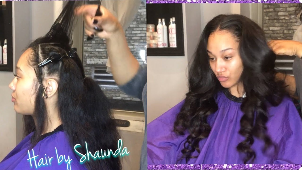 How to do a sewin on Long hair/ hair by shaunda/ salon cass