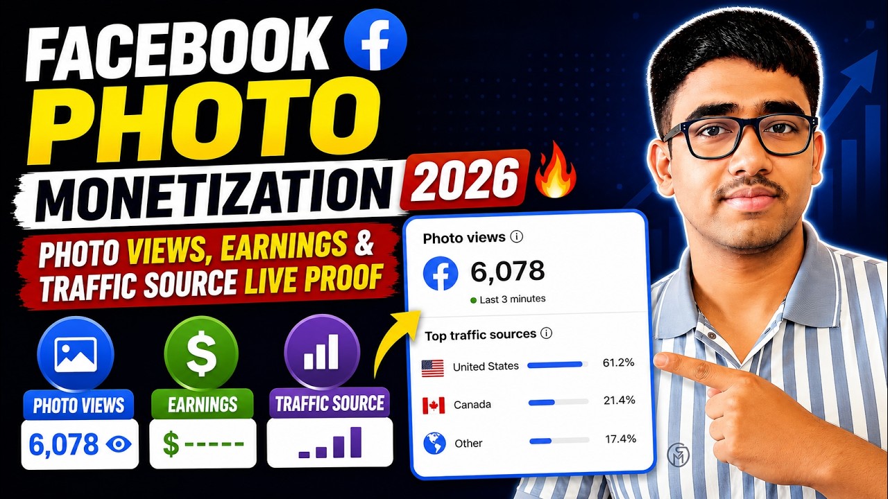 Facebook Photo Monetization 2026 🔥 Photo Views, Earnings & Traffic Source Live Proof