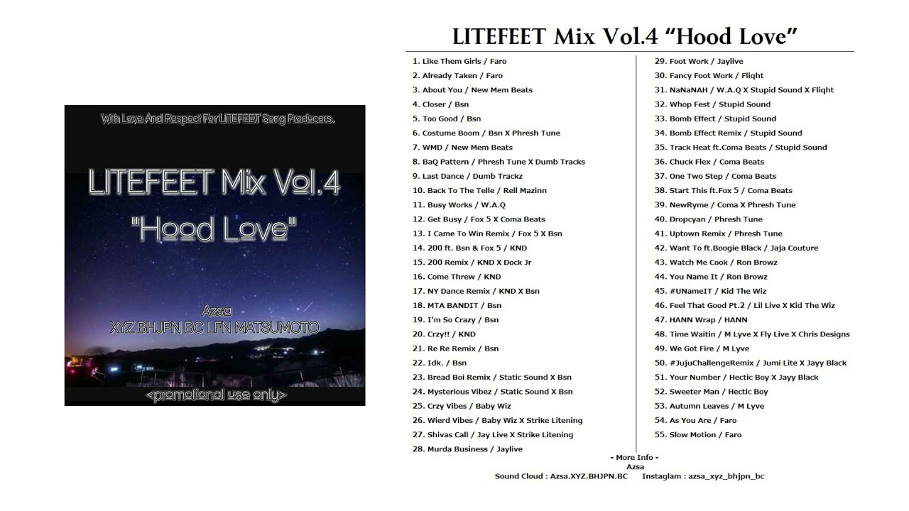 Azsa LITEFEET Mix Vol.4 “HOODLOVE”