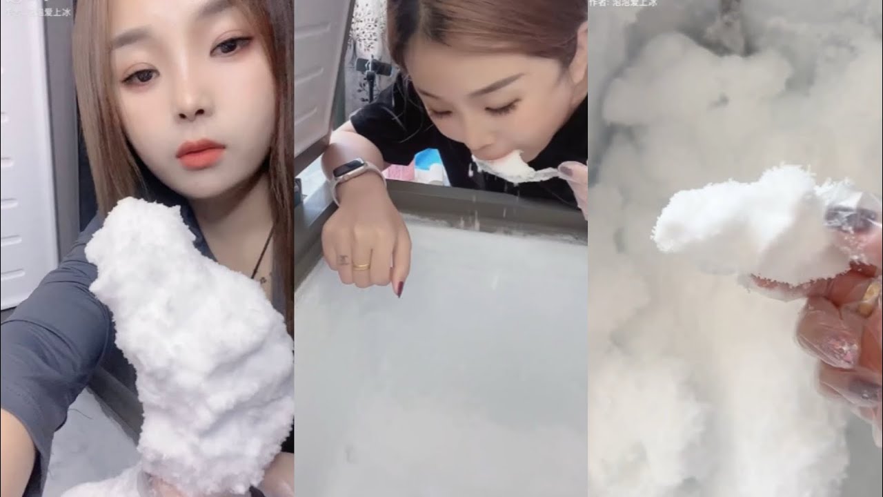 ASMR ICE Eating:FREEZER FROST | EATING ICE .asmr iceeating #freezerfrost #iceeating