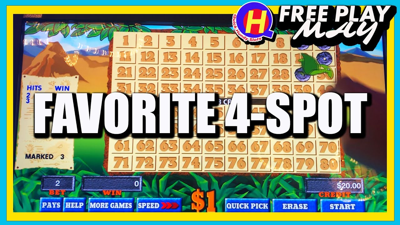 Let's Try a 4-Spot on Caveman KENO #FreePlayMay