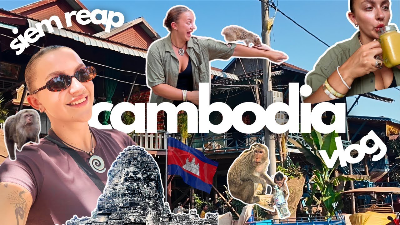 5 days in Siem Reap, CAMBODIA. ANGKOR WAT, floating village, monkeys, life saving rats?! travel vlog