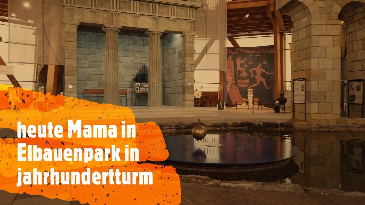 Heute war ich mit Mama im Elbauenpark am Jahrhundertturm.