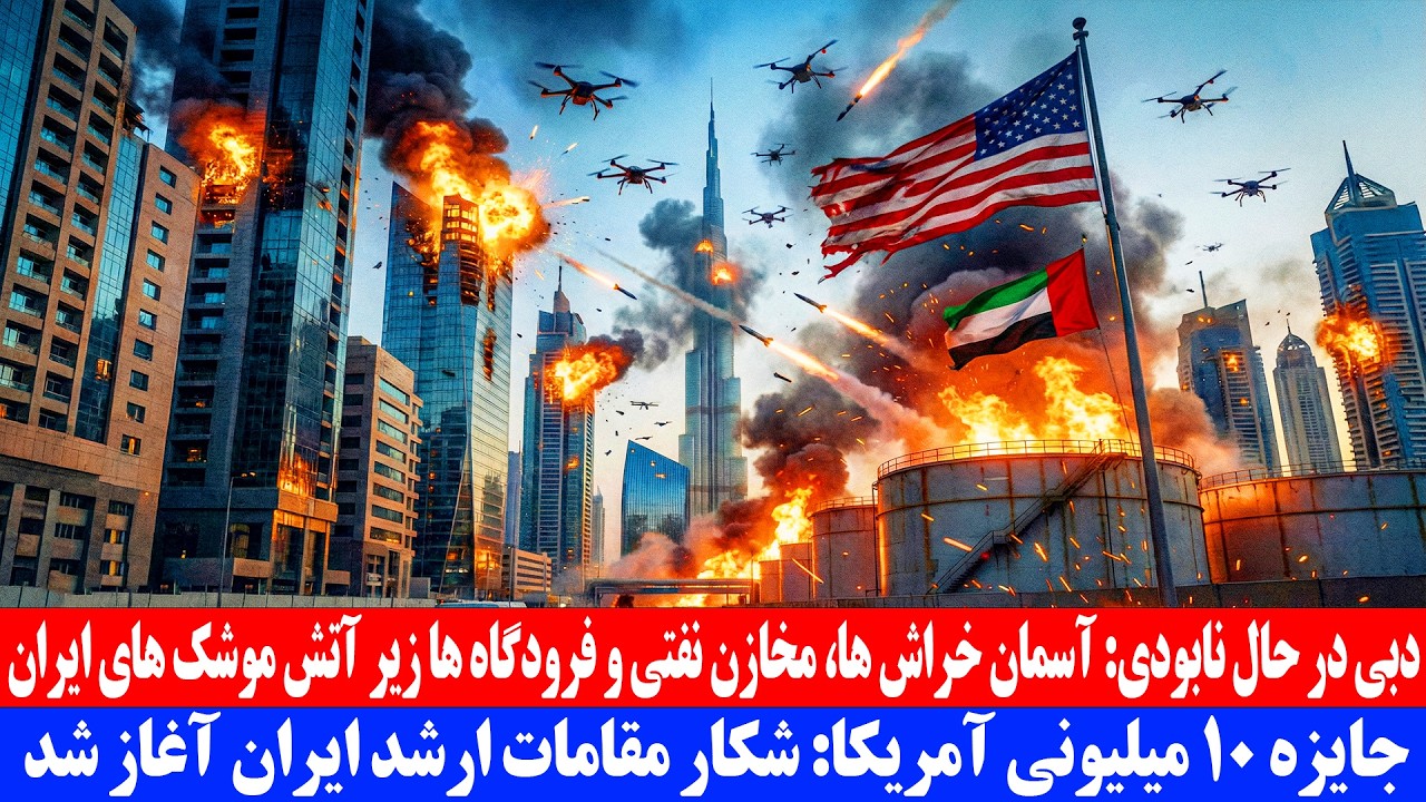 شدیدترین حملات تهران به بزرگترین فرودگاه جهان و مخازن نفتی در دوبی | جنگ ایران آمریکا و اسرائیل 
