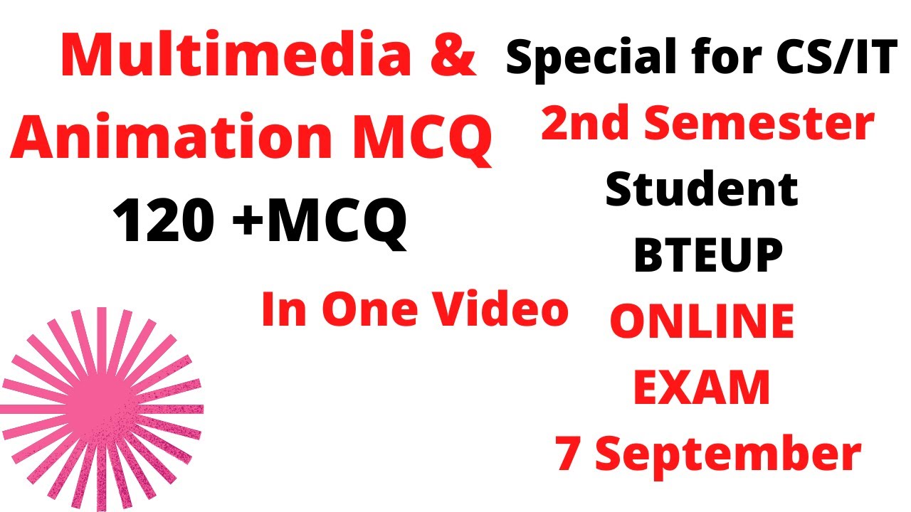 120+MCQ On Multimedia and Animation In One Video for 2nd Semester BTEUP Online Exam 2021