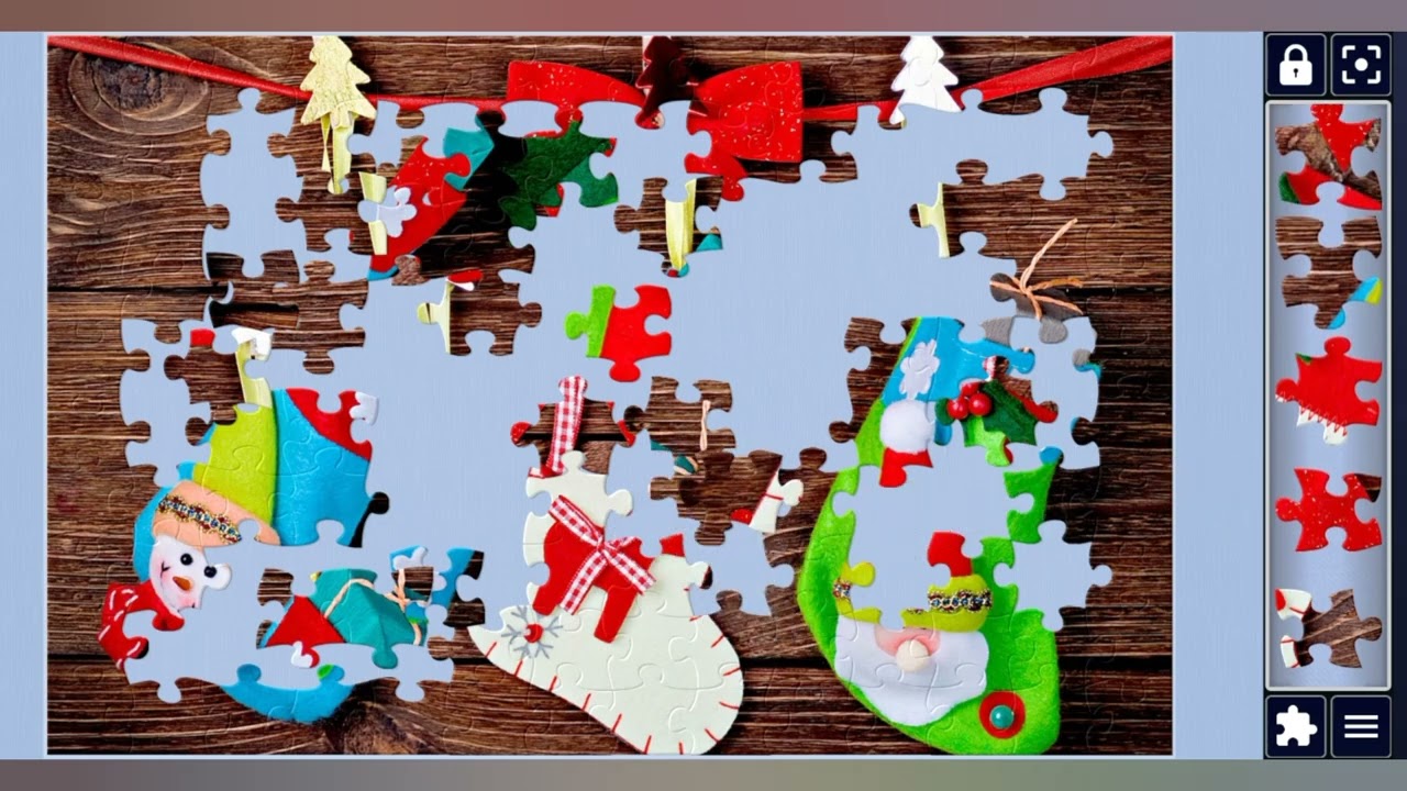 Christmas socks with gifts hanging on the wall🎄🎁🧨🎀🎊//jigsaw puzzles Craft🧩🧩//Amazing puzzles Art🧩🧩//