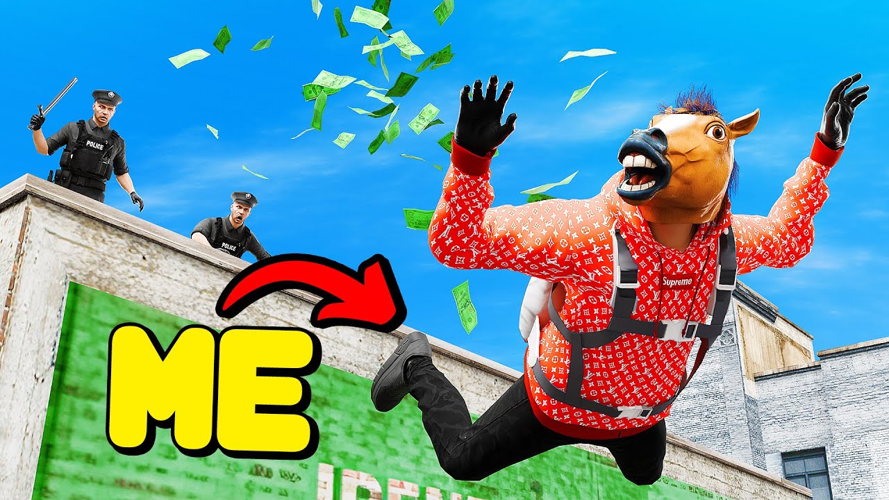 Using Parachutes To Escape The Cops In GTA 5 RP