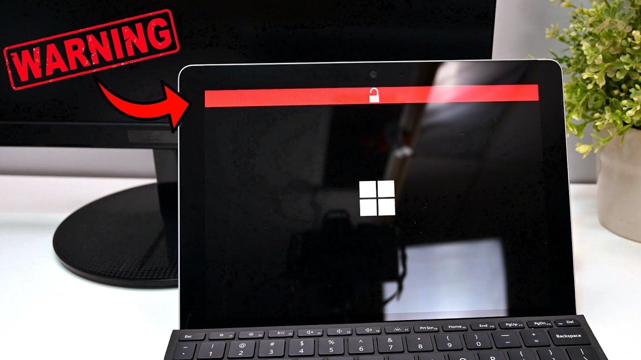 Исправление красной полосы разблокировки Microsoft Surface