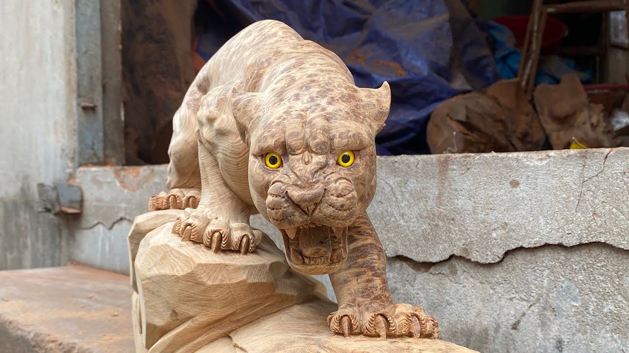 Quá trình điêu khắc gỗ con báo đốm | TUAN WOOD CARVINGS