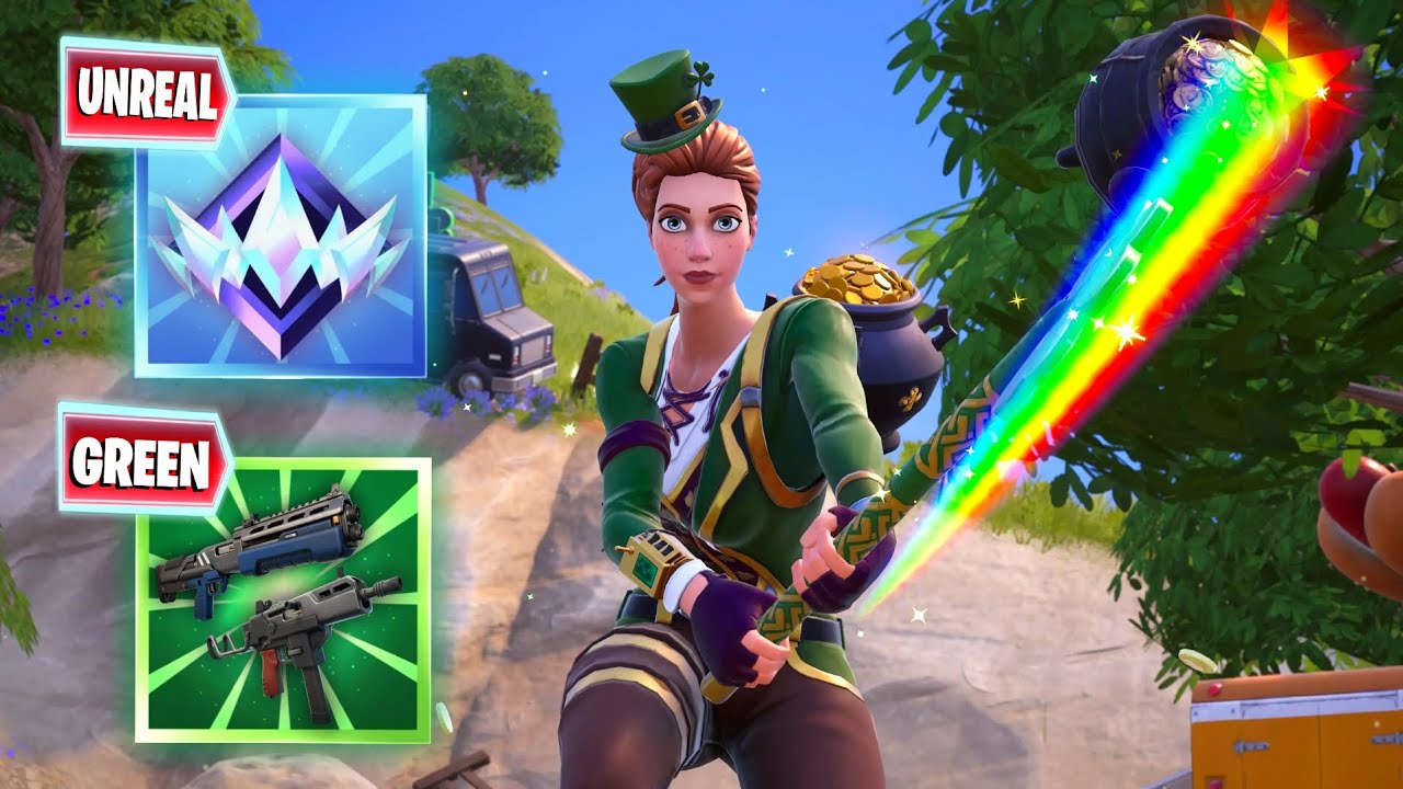 GREEN Weapon ONLY Challenge in Unreal Ranked Fortnite (18 Elims)