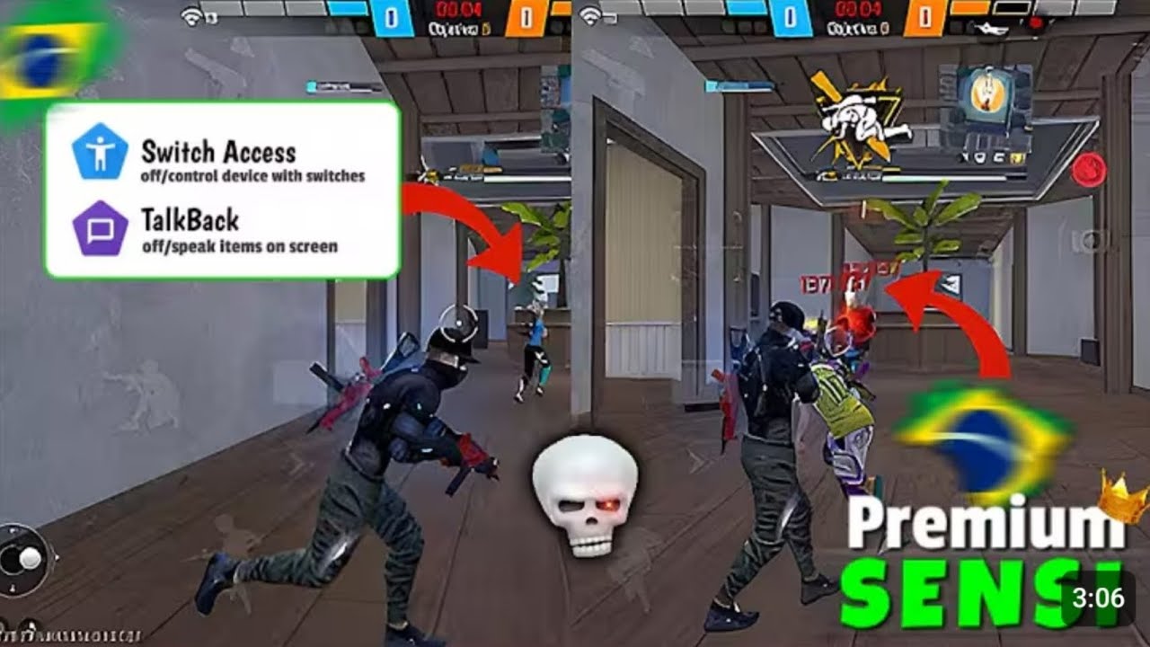 TalkBack & Switch Access Settings free Fire || 0%Recoil 98% headshot || Brazil HACK Level Settings🇧🇷