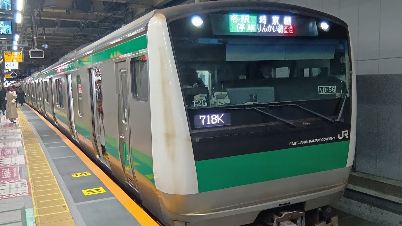 JRE233系7000番台 各駅停車新木場行き 発車シーン 