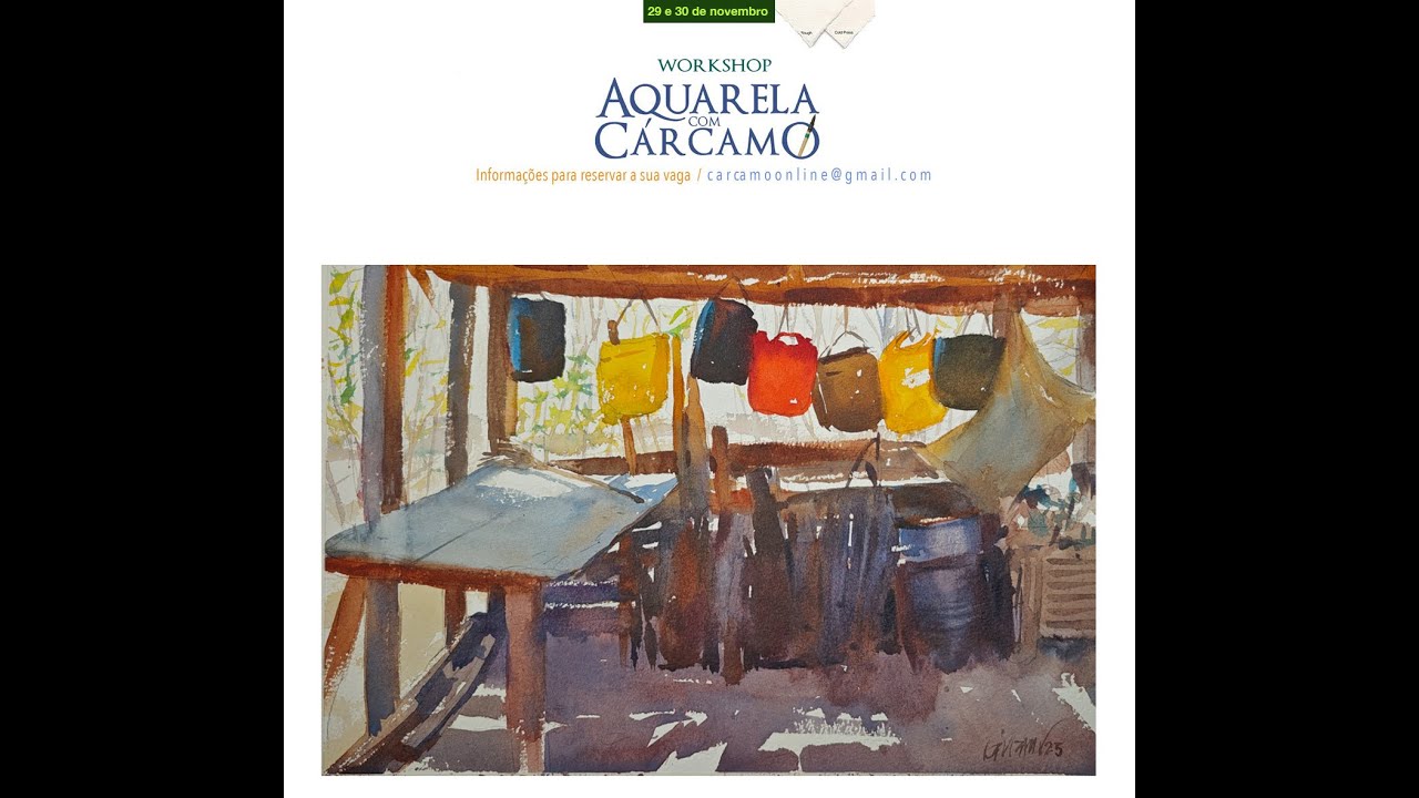 Workshop de aquarela com Cárcamo, novembro 2025