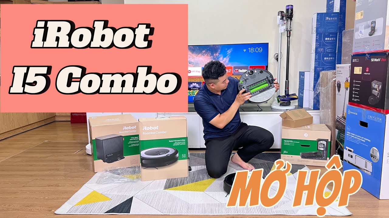 Mở hộp, Đánh giá iRobot i5 Combo. Chuyên hút - Kèm lau