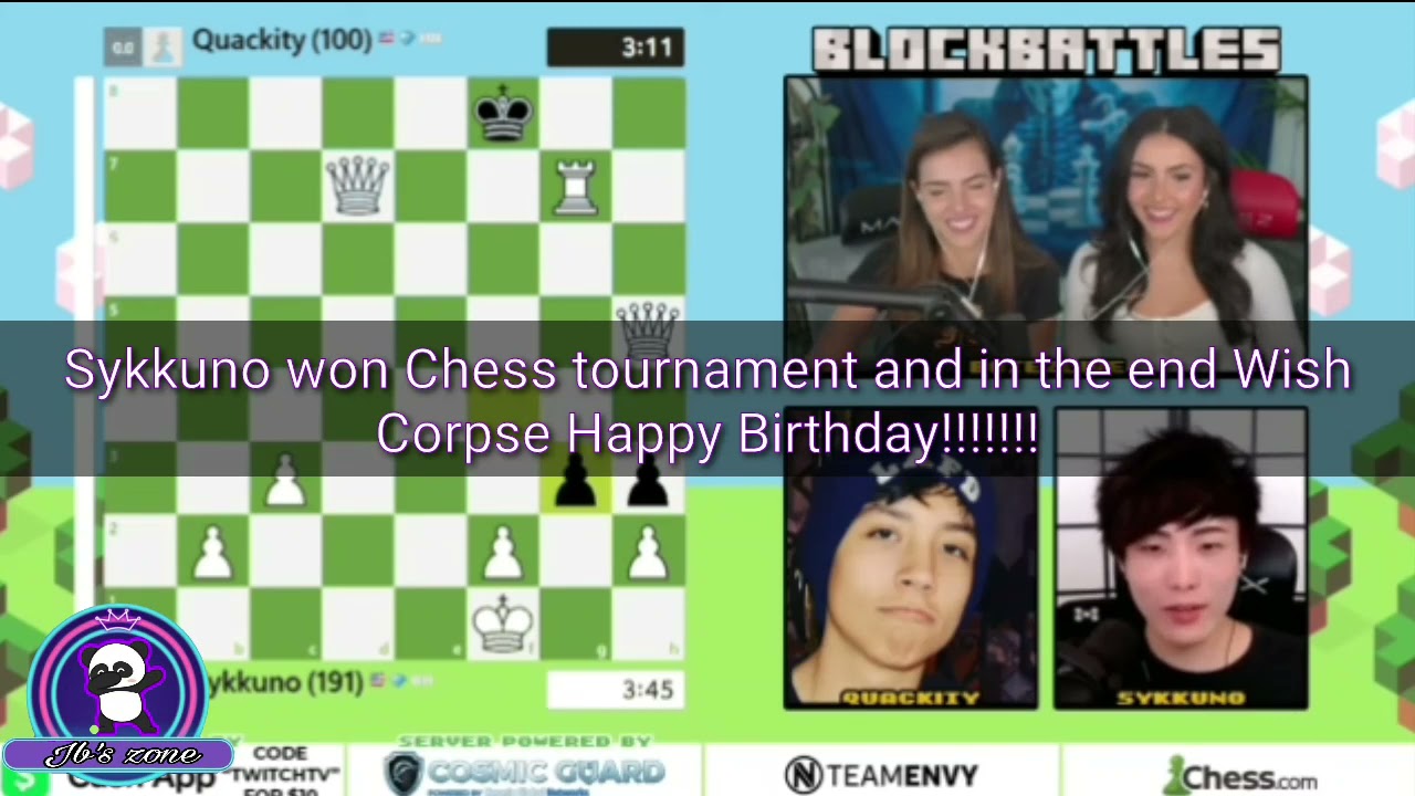 Sykkuno won Chess Tournament and In the End Wish Corpse Happy Birthday || Sykkuno cute moments