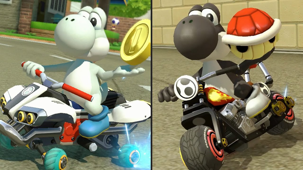 Mario Kart 8 Deluxe - Multiplayer - 150cc Flower Cup - White Yoshi Vs Black Yoshi