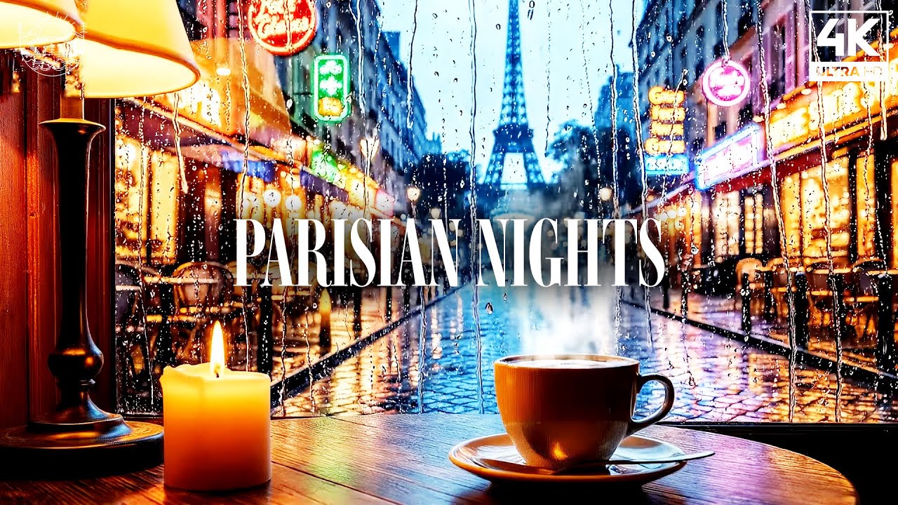 Elegant Paris Jazz Café 🥐 | Relaxing French Jazz & Rain for Reading [4K]