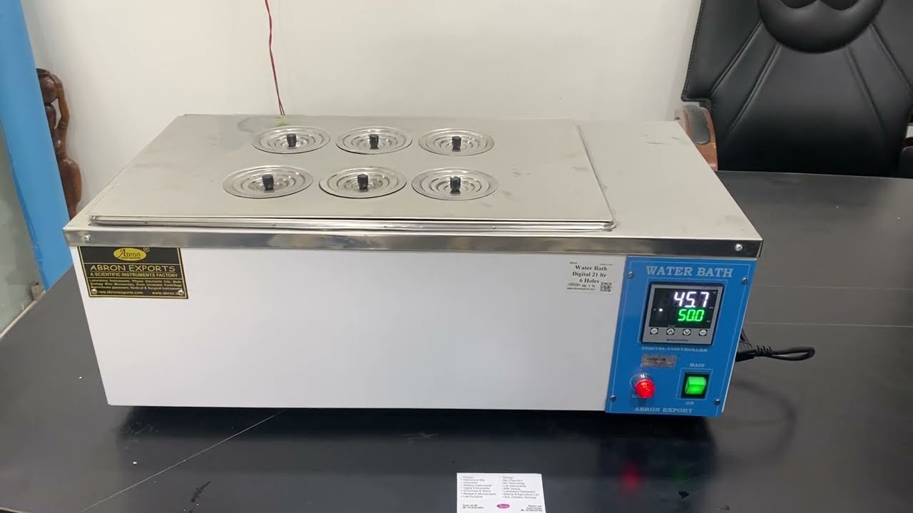 how to use E water bath digital controlled  6 holes 21liter with stainless steel chamber abron01