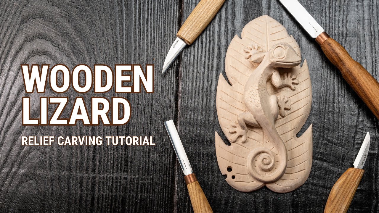 Wood Relief Carving. Wooden Lizard Carving Tutorial