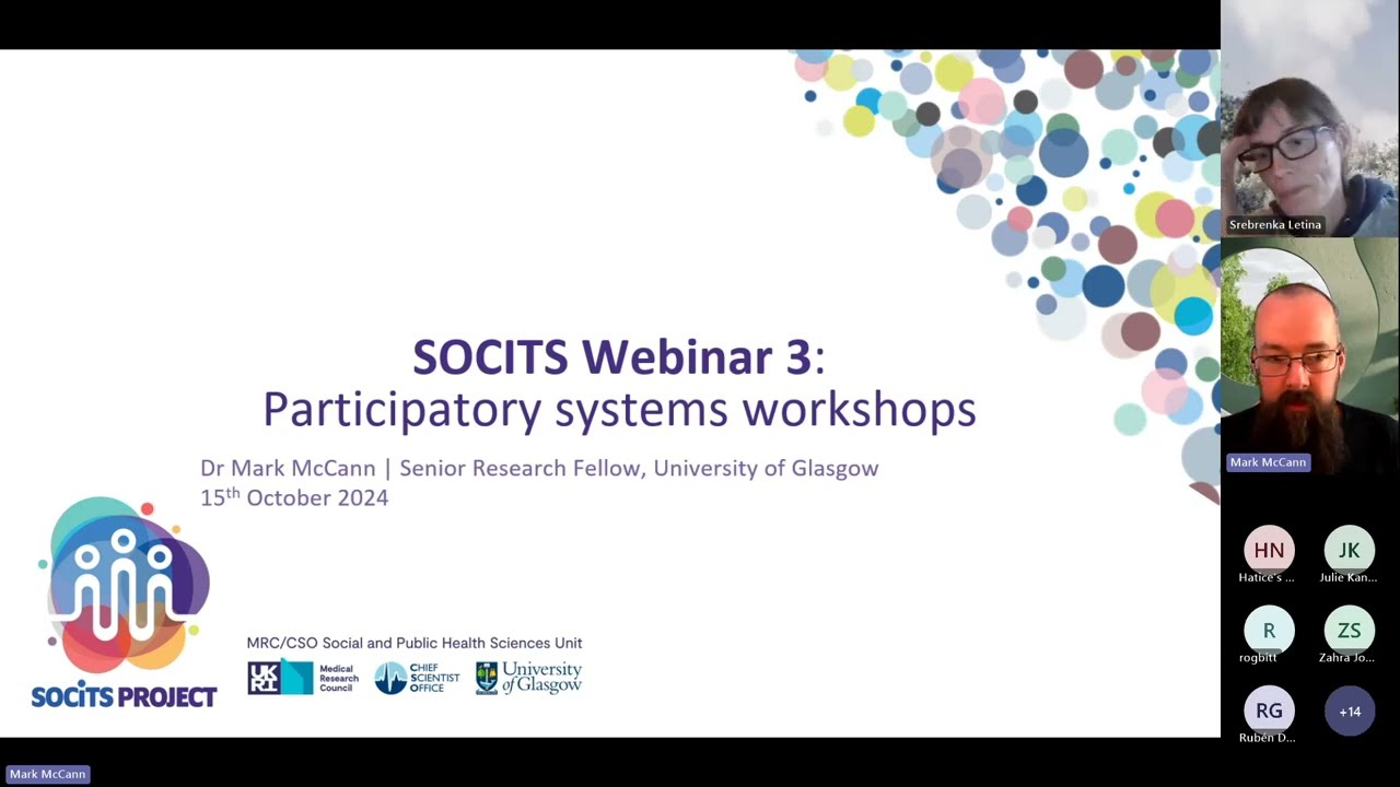 SOCITS Webinar 3: Using participatory systems workshops in school