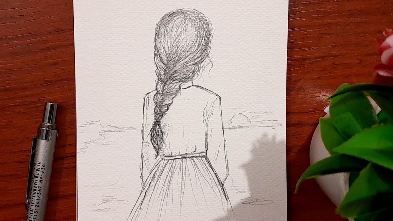 تعلم الرسم بالرصاص سهل | كيف ارسم جسم فتاة بالرصاص سهل [  how to draw  