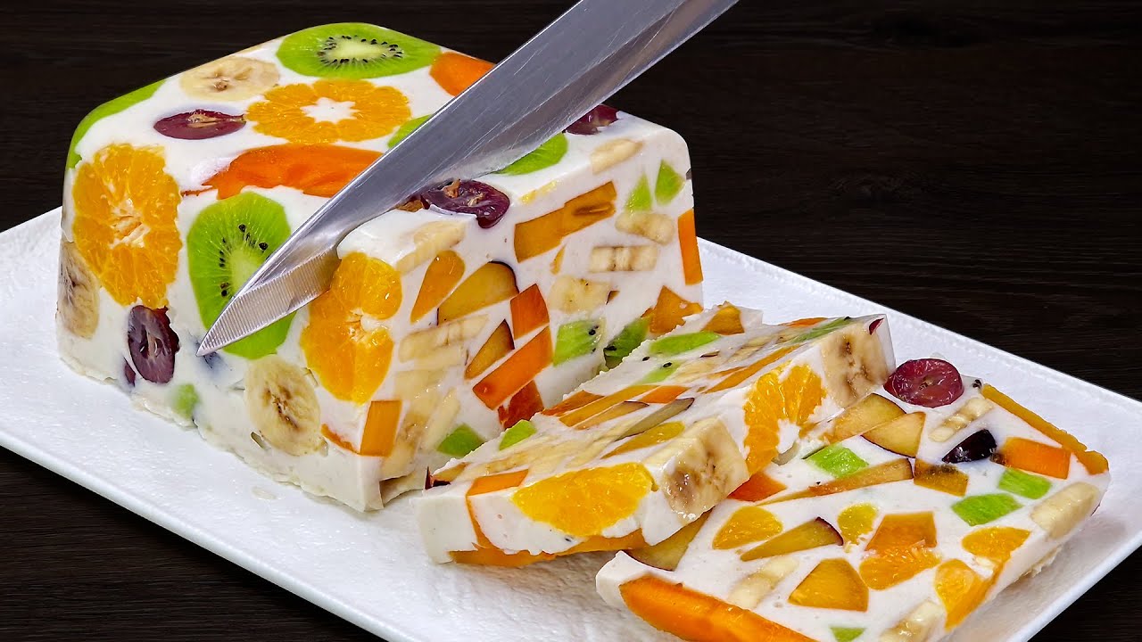 Только молоко и фрукты! Самый вкусный домашний десерт за 5 минут! без выпечки!