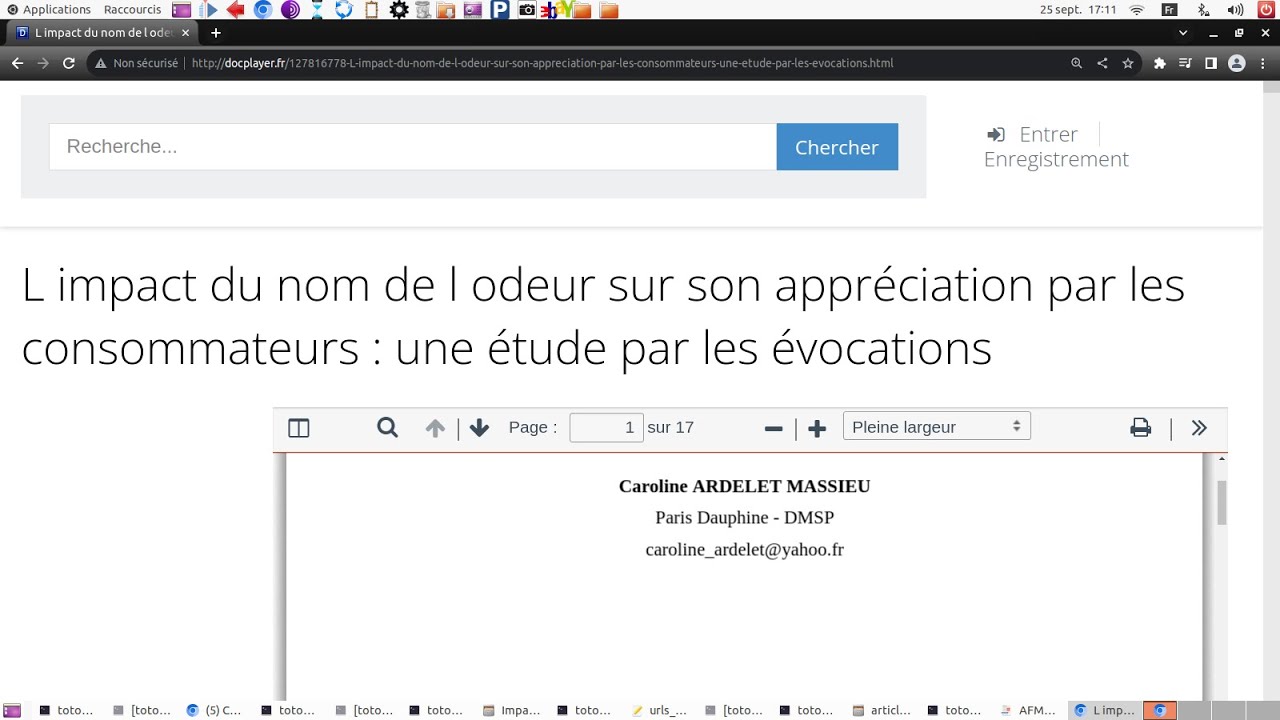 Impact du nom de l'odeur sur son appréciation par les consommateurs: une étude par les évocations