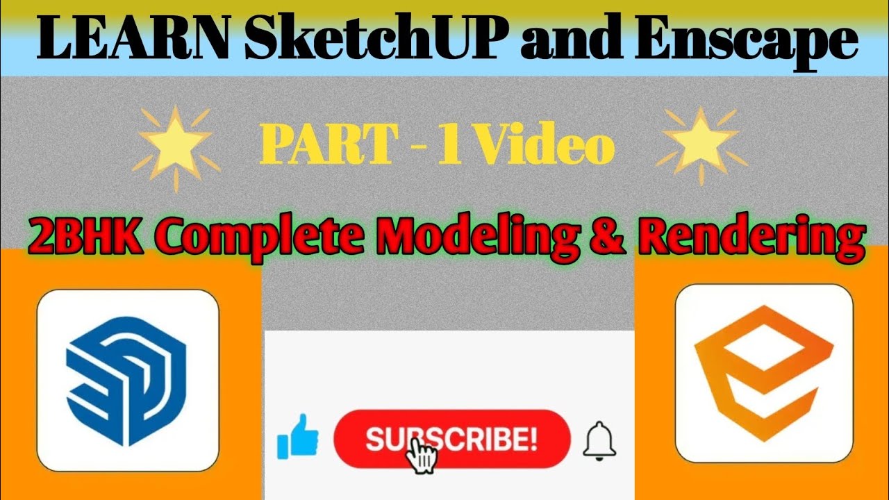 Complete 2Bhk Interior Project Using SketchUP & Enscape || Part 1
