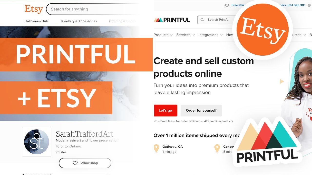Настройка Printful на Etsy