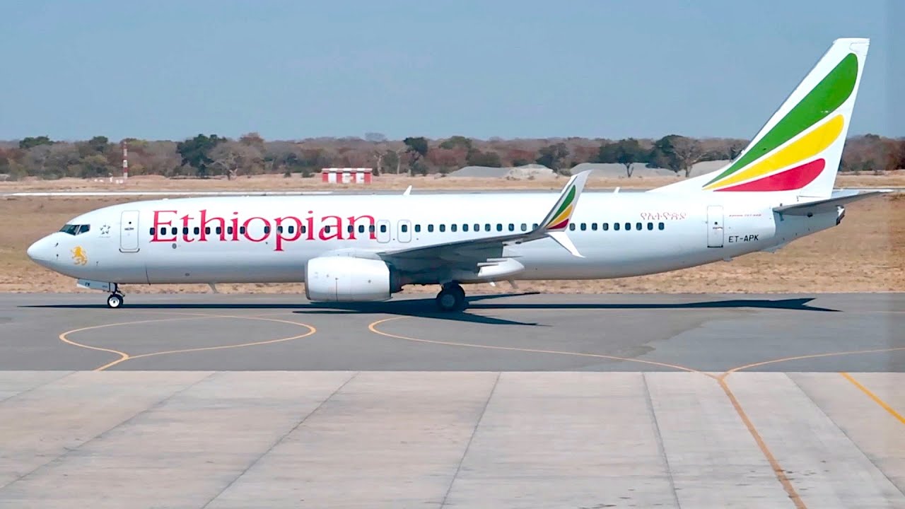 Ethiopian Airlines Boeing 737 - Business Class flight from Victoria Falls to Addis Ababa