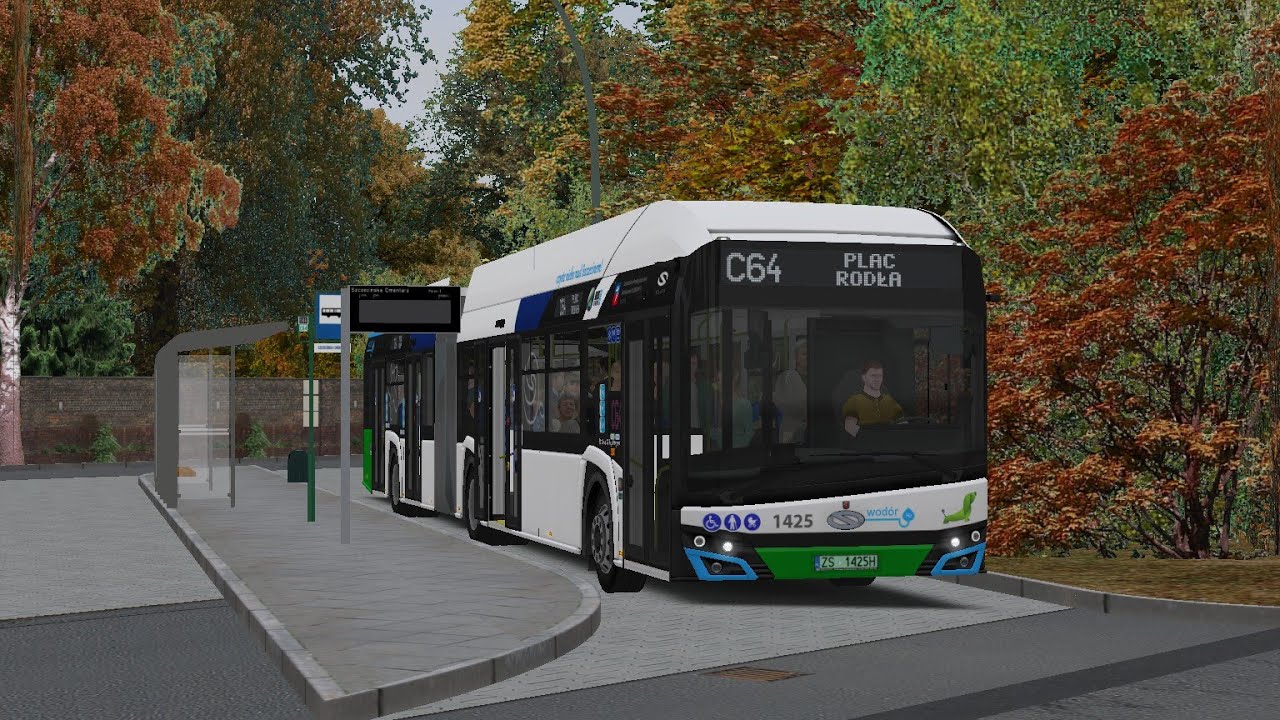 OMSI 2 - Fikcyjny Szczecin by ReMi Mod 1.11.2 - Linia C64 - Solaris Urbino 18 IV Hydrogen