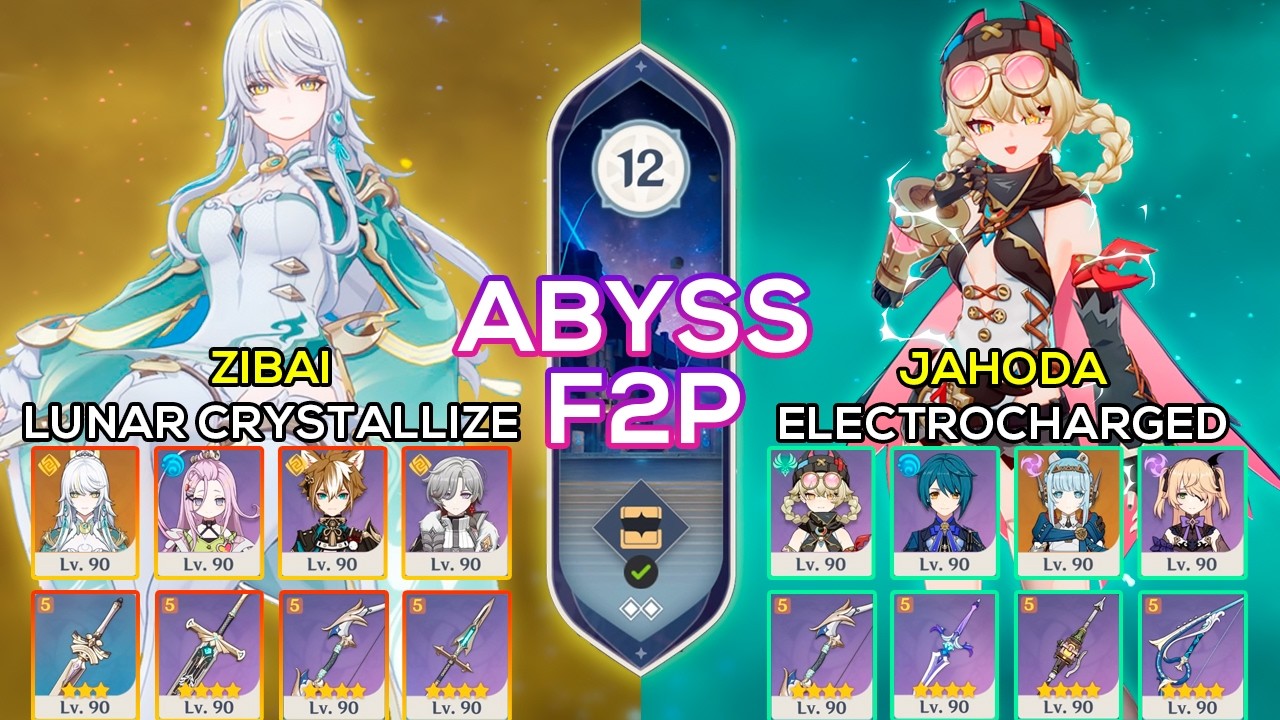 [F2P] C0 Zibai Lunar Crystallize & C4 Jahoda Electro-charged | Spiral Abyss 6.3 | Genshin Impact