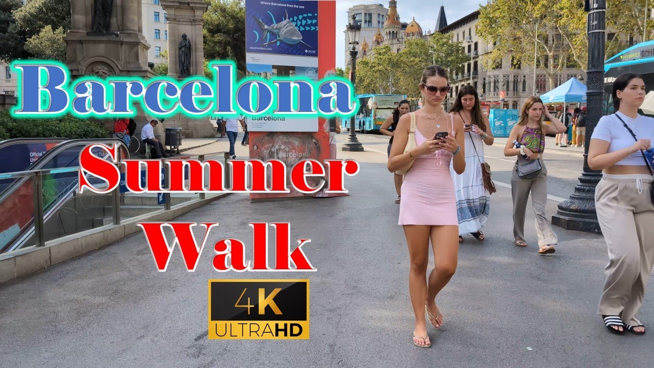 I love Barcelona in Summer!  This is why Barcelona is amazing ! 4K Walk