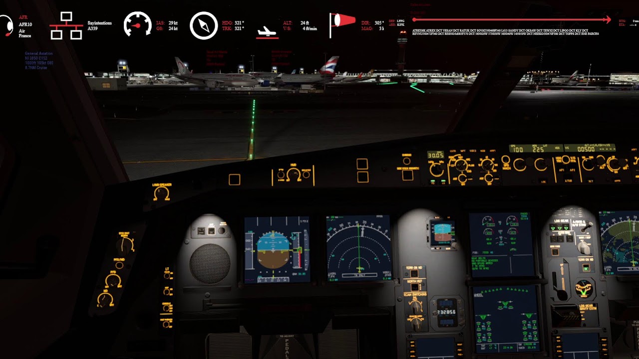 X-Plane 12 12.4 b4 Toliss Airbus A339 Paris/NYC LFPG/KJFK  Say intentions - Traffic Global