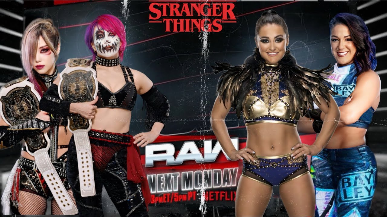 WWE RAW STRANGER THINGS - KABUKI WARRIORS VS BAYLEY AND LYRA - FOR THE WOMEN’S TAG TEAM CHAMPION