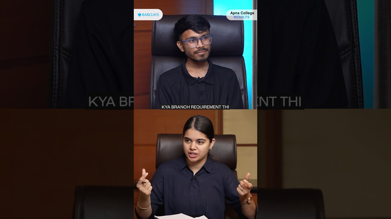 BARCLAYS - Rs 1 lakh stipend : Hiring & Interview process #results #placement #apnacollege