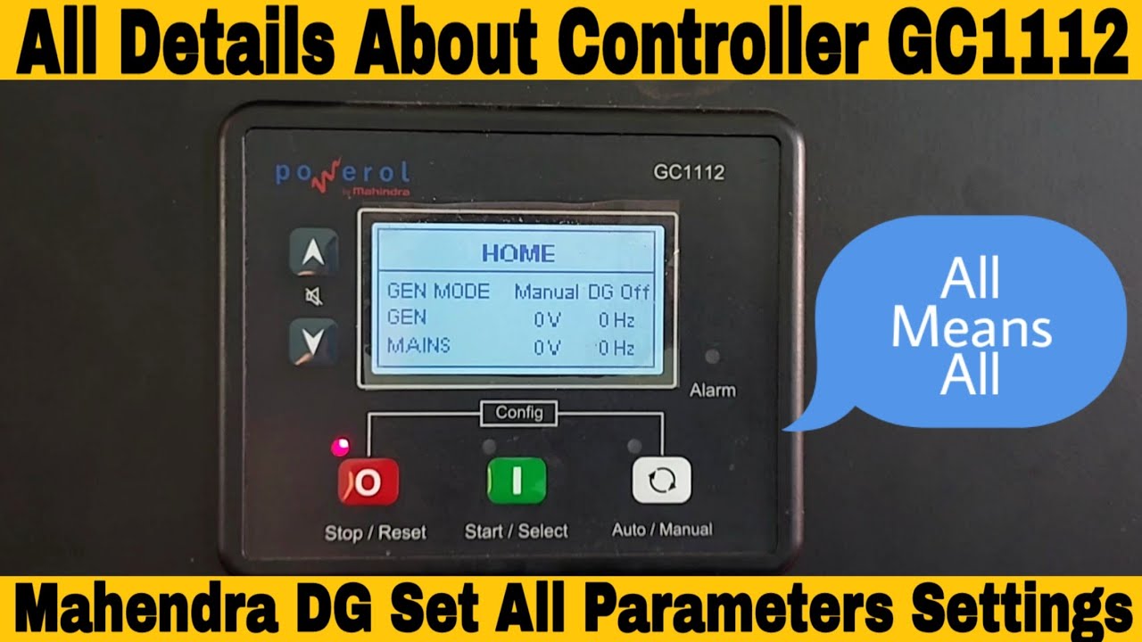 Mahendra DG Set Controller Details | All Information About Mahendra DG | Parameters Settings