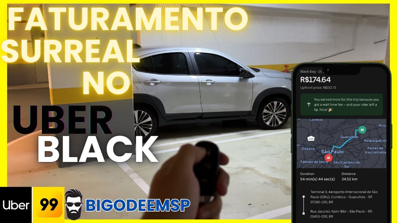 🟢Quase R$400 reais em 3 horas no UBER BLACK!🤑