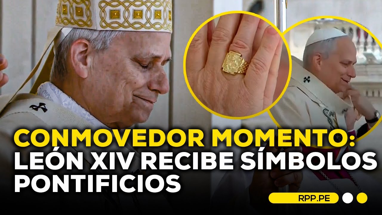 León XIV recibe conmovido el palio y el Anillo del Pescador 
