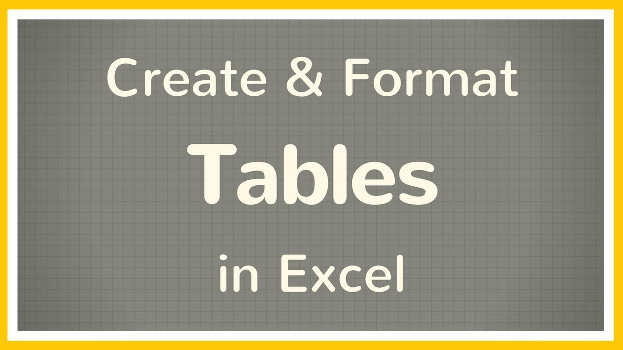 How to Create a Table in Excel / How to Format a Table in Excel - Tutorial
