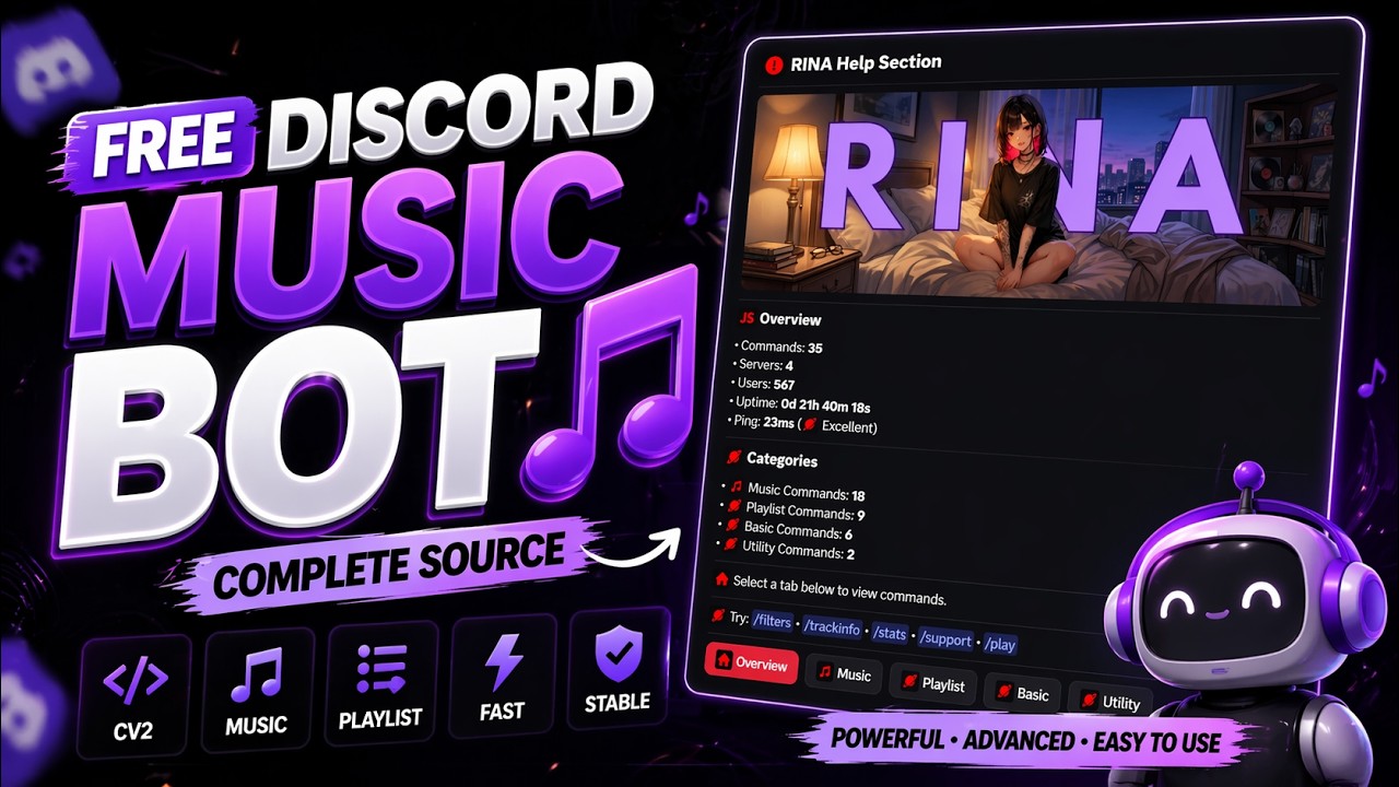 FREE Discord Music Bot 🎵 Full Source 😳 (CV2)