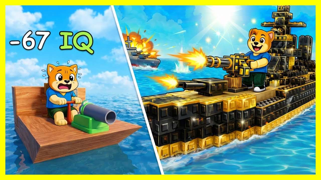 OBIT MEMBUAT KAPAL PERANG DARI NOOB SAMPAI KUAT?! | Build a Battleship
