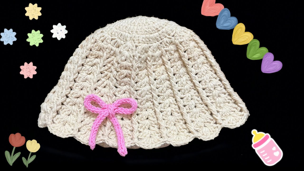 Hướng dẫn móc nón len cho bé gái | Móc nón len cho bé | Crochet hat for baby girl